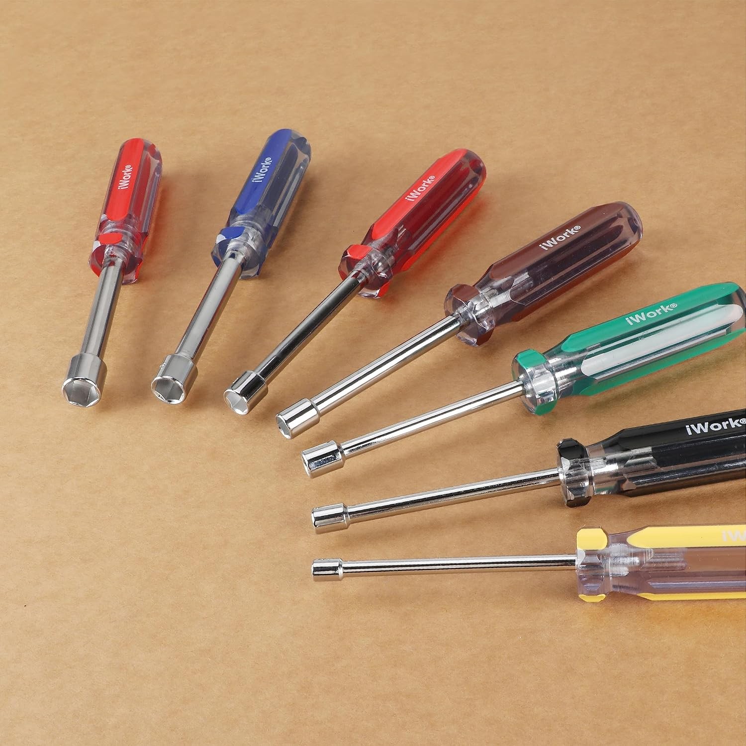 SAE Nut Driver Set 86-513, 7-Piece Color Handle