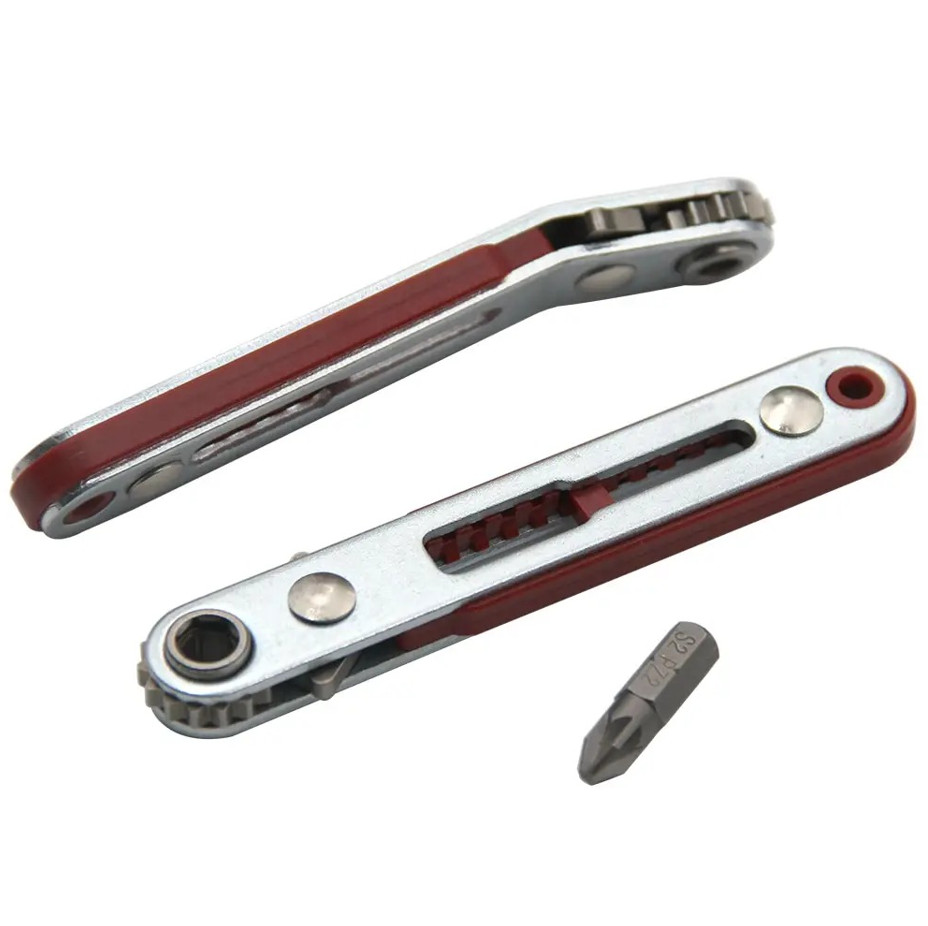 1 pc Mini Ratchet Screwdriver Bidirectional Elbow Wrench Flat Slotted Tool