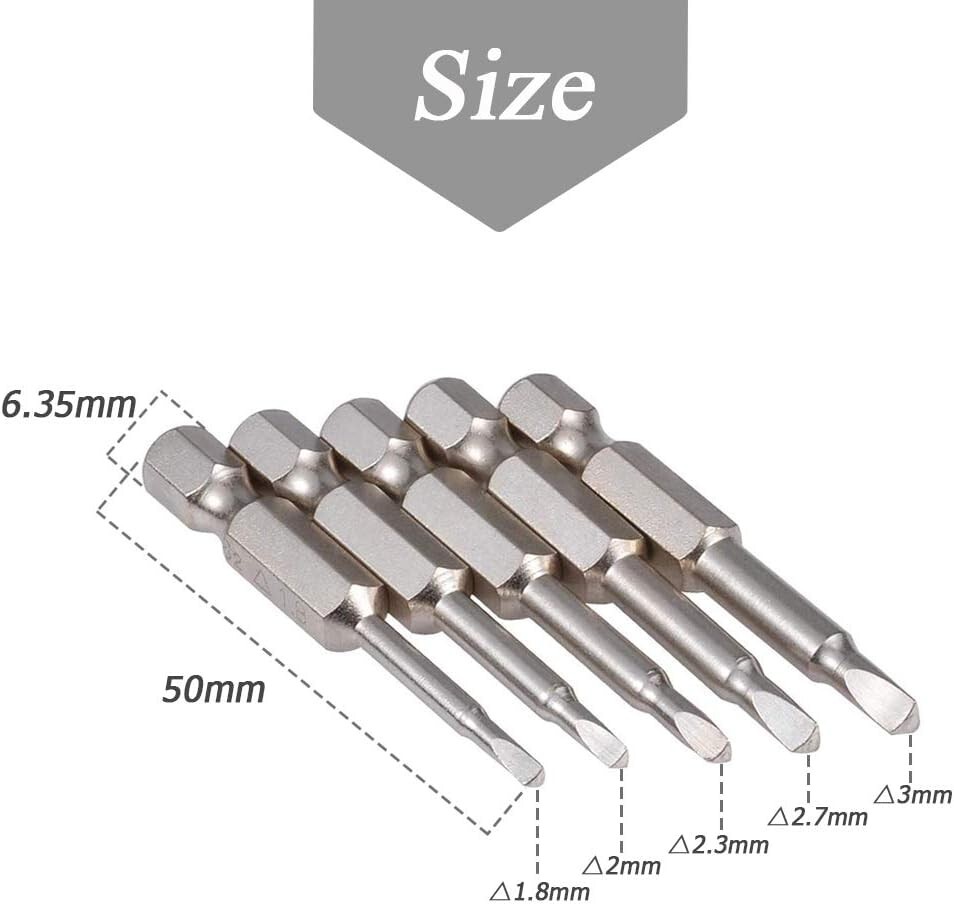 5 Pcs Magnetic Triangle Head Screwdriver Bit Set S2 Steel Triangular Screwdriver