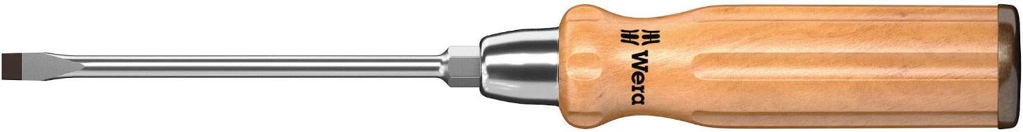Wera 05018035001 -Wooden Handle Slotted Screwdriver w/Hex-bolster 2.0X12.0X200mm