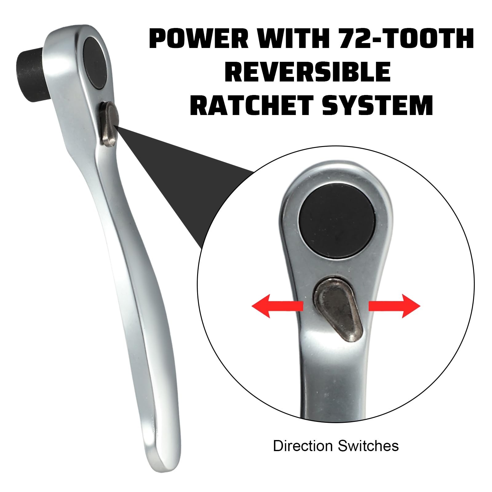 2Pcs 1/4 Mini Bit Ratchet, Micro Ratchet 72-Tooth Ratcheting Small, Silver