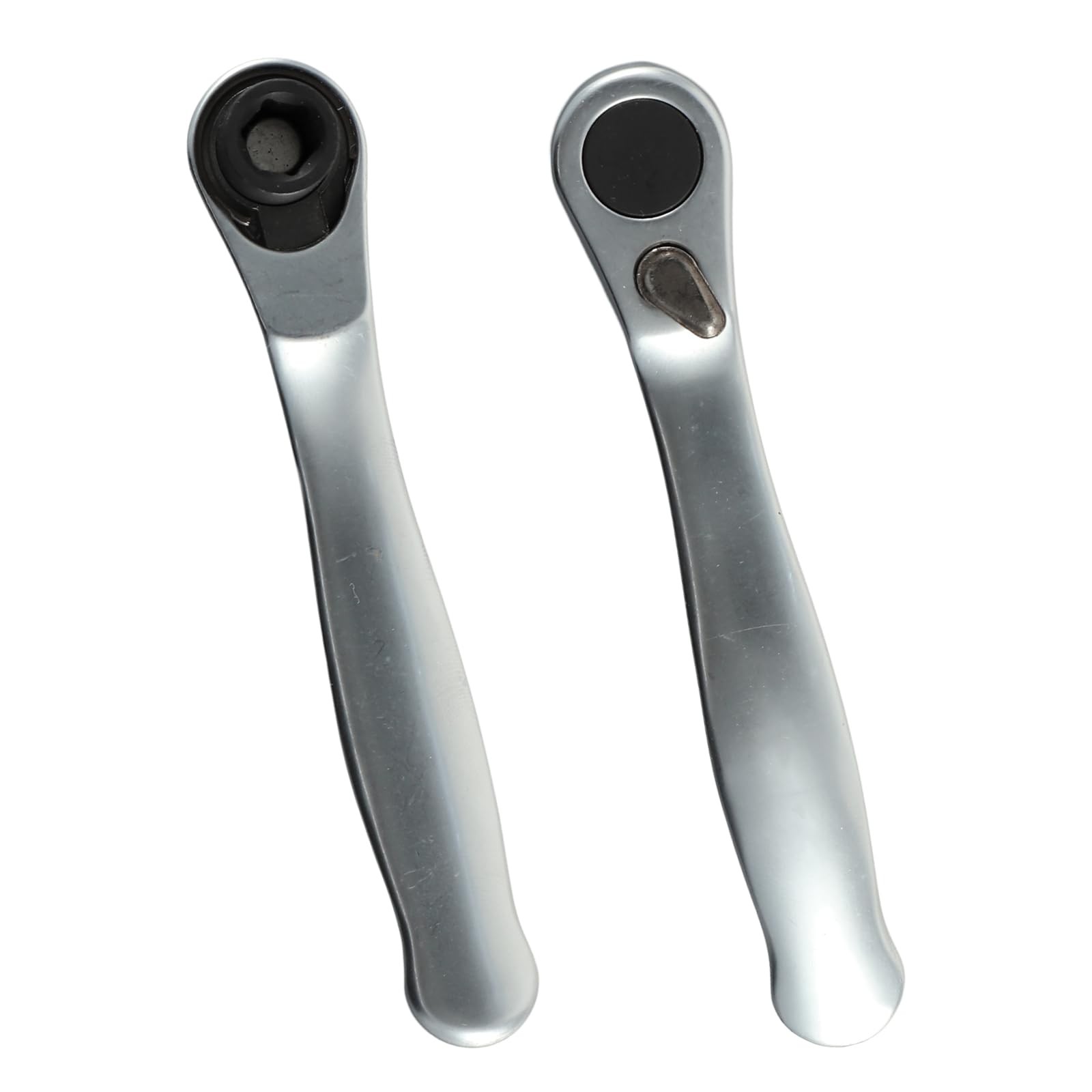 2Pcs 1/4 Mini Bit Ratchet, Micro Ratchet 72-Tooth Ratcheting Small, Silver