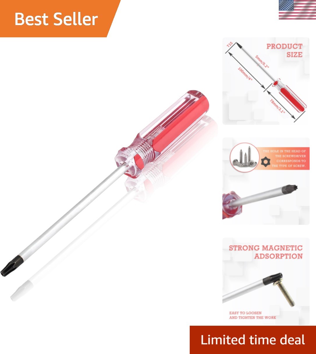 Magnetic T15 Torx Screwdriver with Comfortable Grip – Perfect for Any Repair