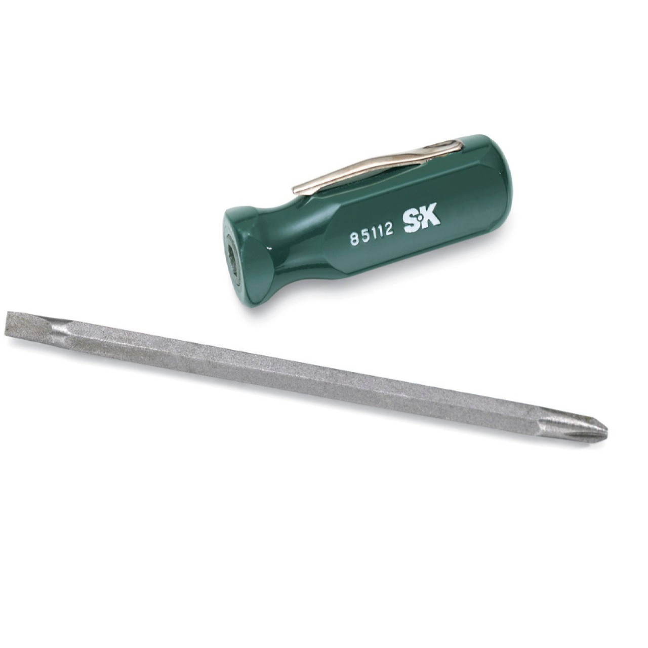 SK Tools 85112 Screwdriver, 2in1 SureGrip Pocket Screwdriver