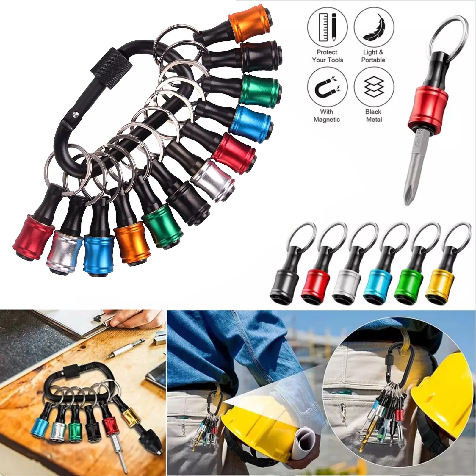 1/4″ Hex Shank Quick Release Keychain Screwdriver Drill Bit Holder Bit Set 24PCS