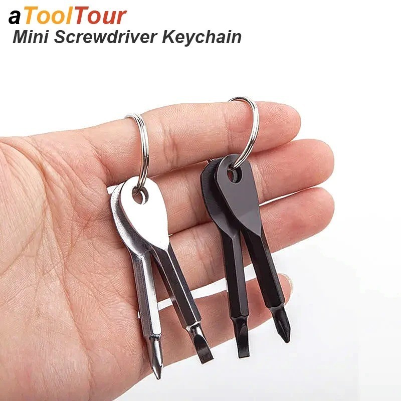 Portable Mini Screwdriver Keychain Phillips Slotted EDC Repair Tool Set