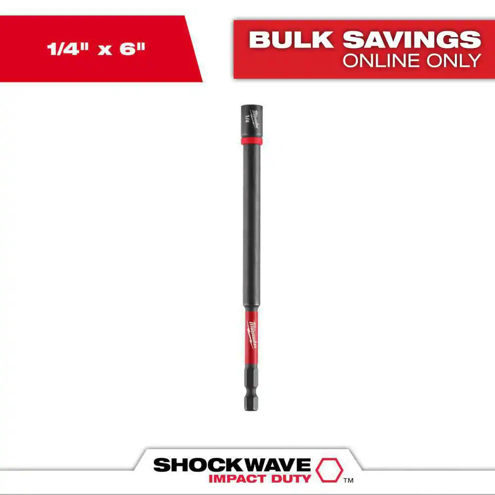 SHOCKWAVE Impact Duty 1/4 In. X 6 In. Alloy Steel Magnetic Nut Driver (1-Pack)