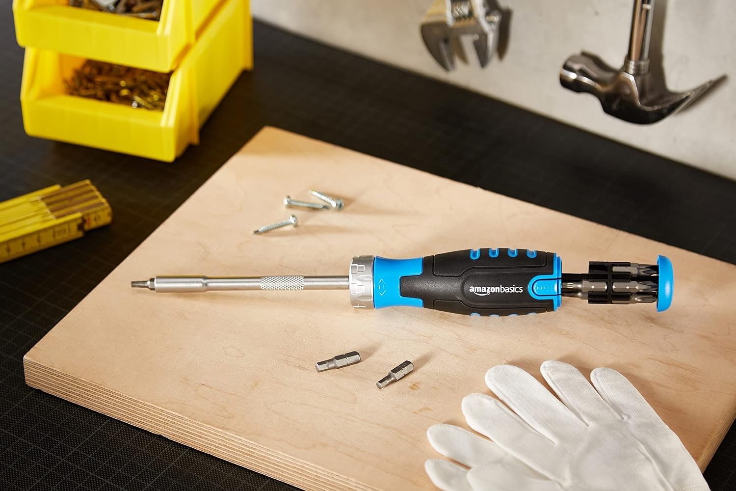 12-in-1 Ratcheting Magnetic Screwdriver with Bit Storage – Chrome Steel