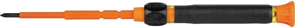 Klein Tools 32581INS Precision Screwdriver, 2-in-1 Insulated Black/Orange