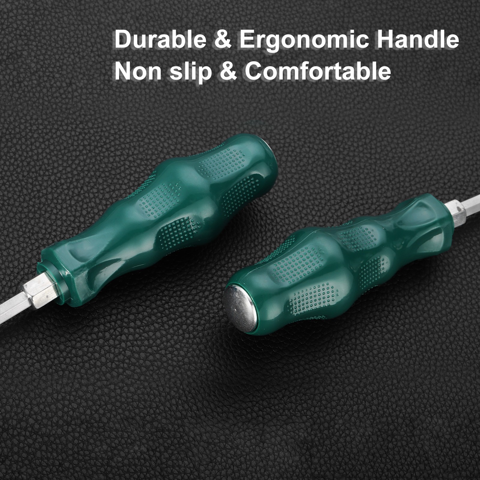 SL6 Flat Head Screwdriver 4.9″ Magnetic Demolition Slotted CR-V Green