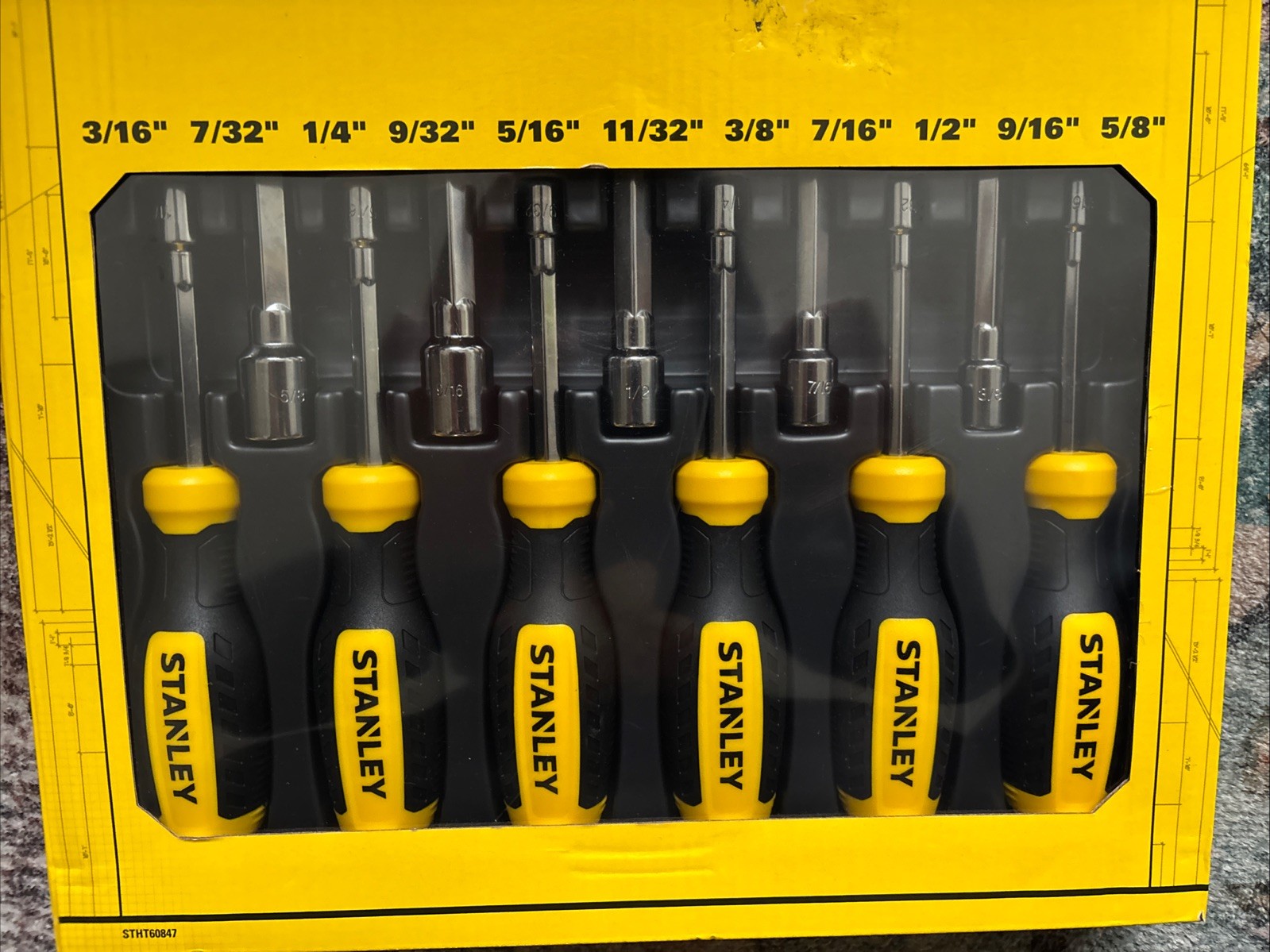 Stanley SAE 11 Piece Nut Driver Complete Set STHT60847 Tools Hardware New In Box