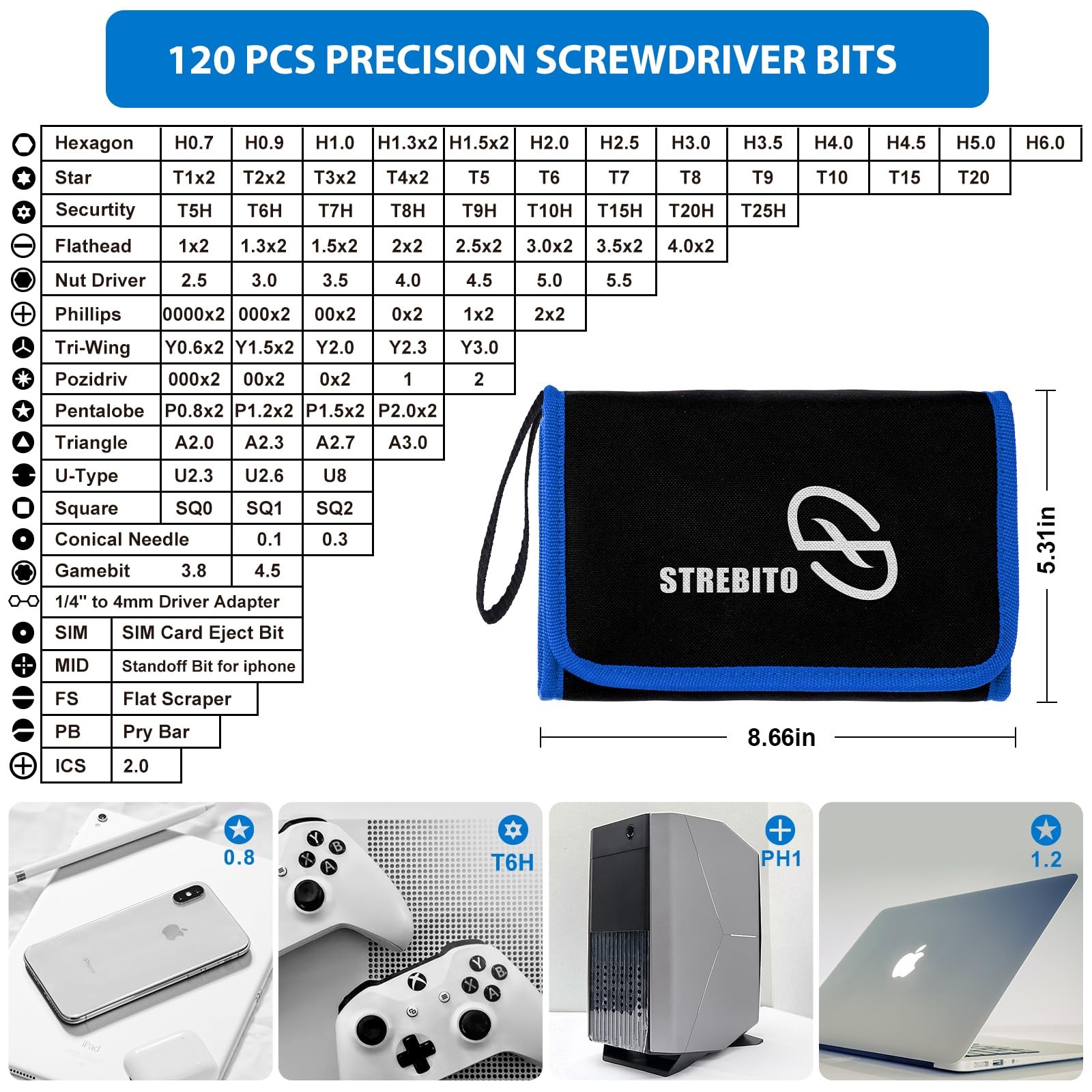 STREBITO Electronics Precision Screwdriver Sets 142-Piece with 120 Bits Magnetic