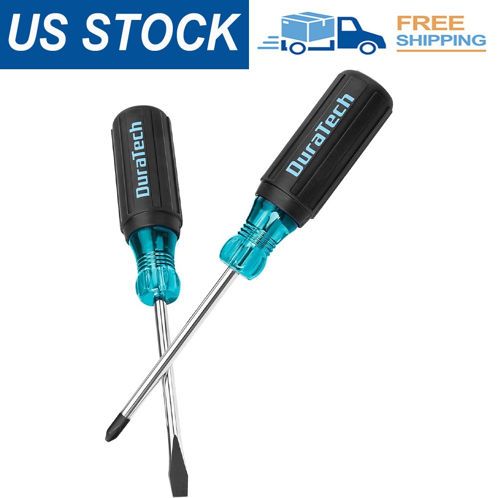 DURATECH 2-Piece S2 Steel Screwdriver Set Phillips and Flathead Screw Driver