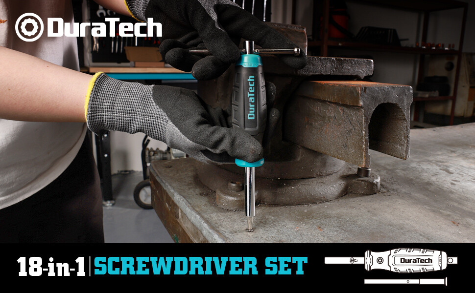 DURATECH 18-in-1 Multi-bit Screwdriver Phillips/Slotted/Torx/Square Screwdriver