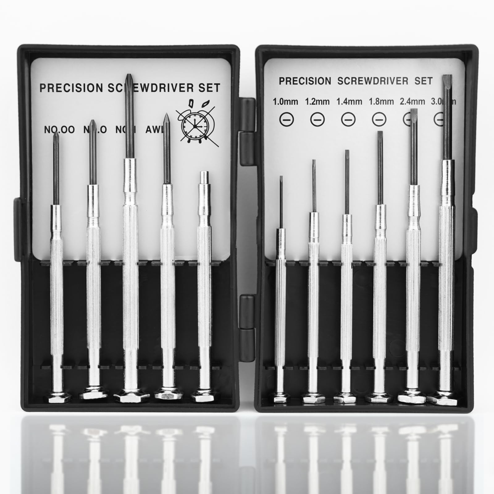 11PCS Small Precision Screwdriver Set, Premium Mini Small, Silver and Black