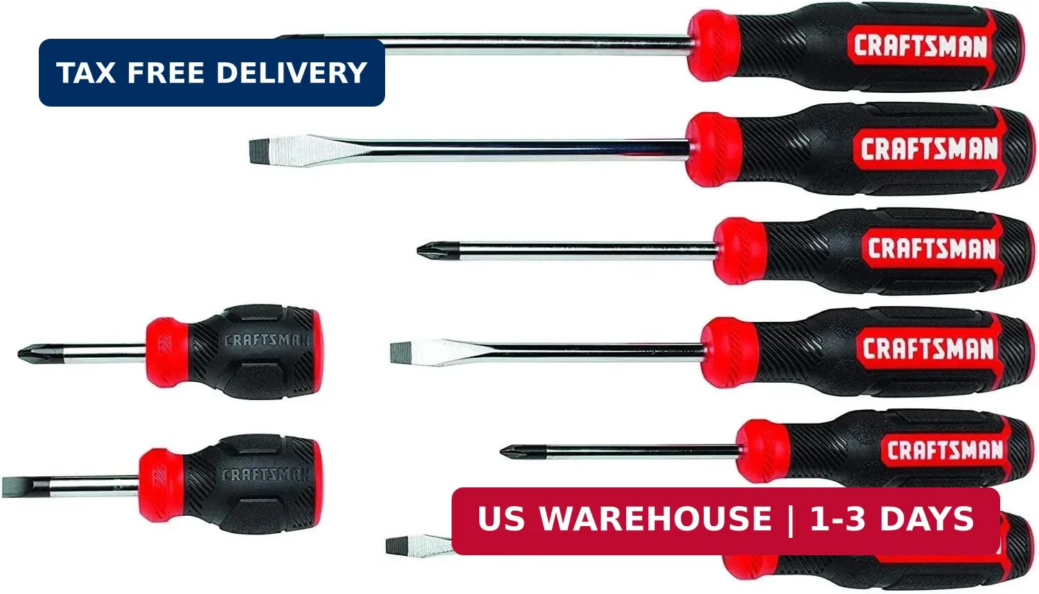 CRAFTSMAN Screwdriver Set, Bi-Material, 8 Piece Set (CMHT65075N)