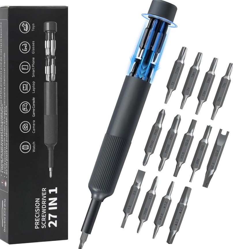 27in1 Precision Screwdriver Set Magnetic Bits Pen Repair Tool Kit Pro – NEW