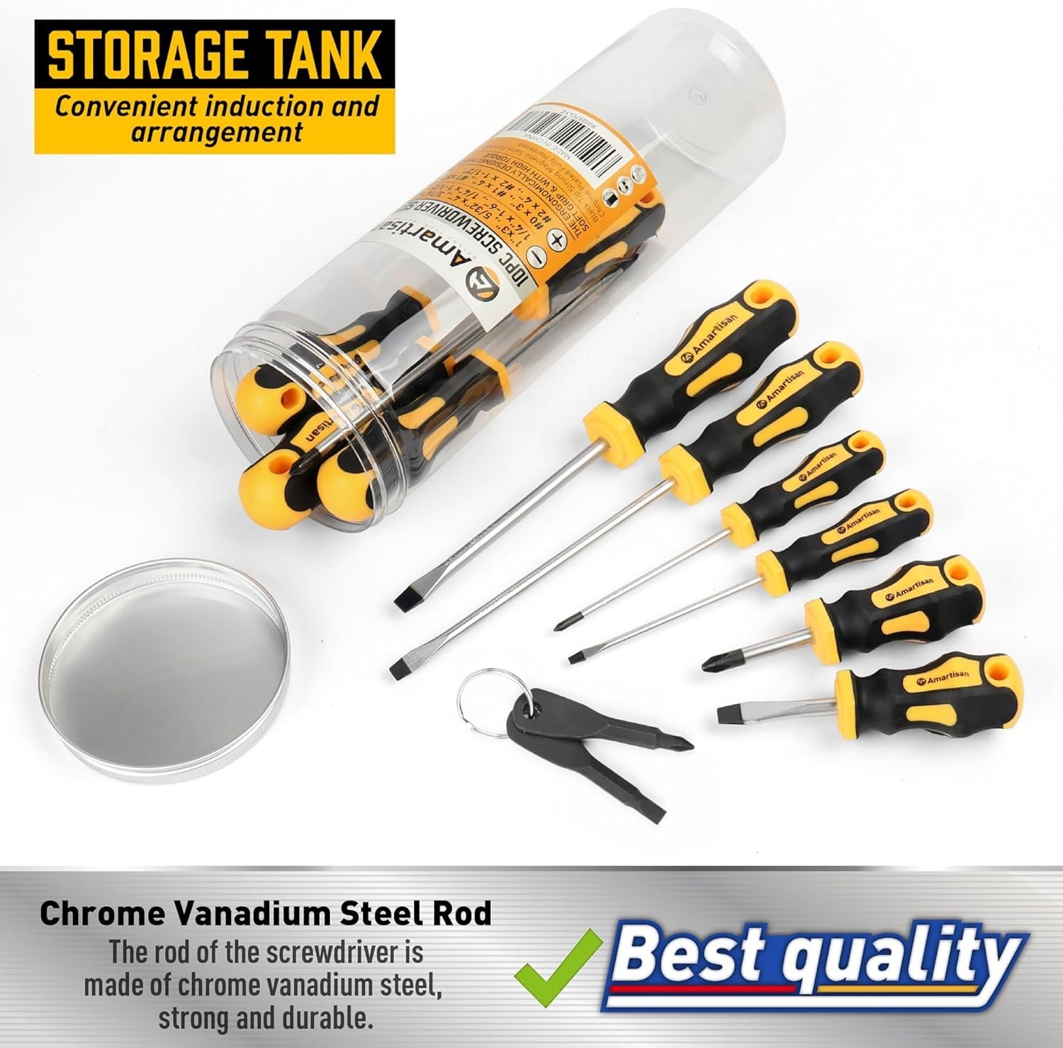 10piece Magnetic Screwdrivers Set 5 Phillips And 5 Slotted Tips Professional Cus