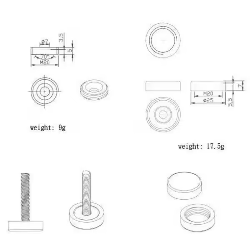 1 In. (25 Mm) Brushed Nickel Decorative Steel Screw Cover Cap for Flat Head Scre