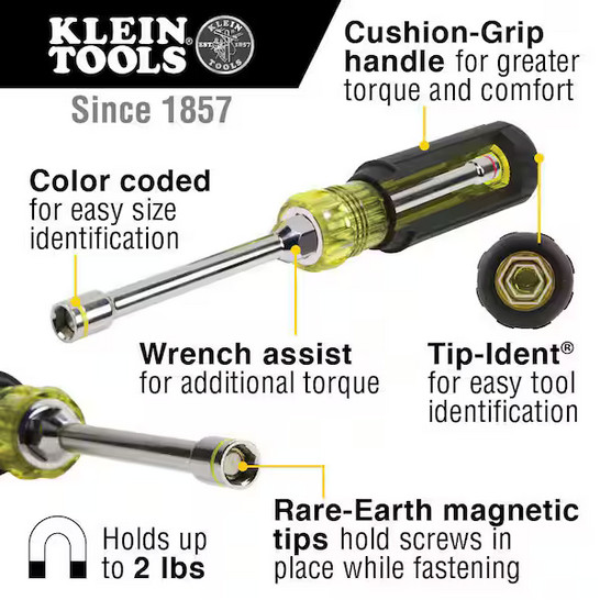 8 in. 2-in-1 Hex Head Nut Driver