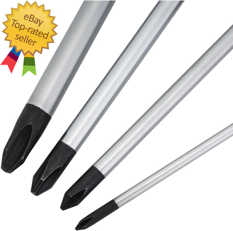 JIS Screwdriver Set 4 Piece #0, #1, #2, #3 – Magnetic Tips and Molded Ergonomic
