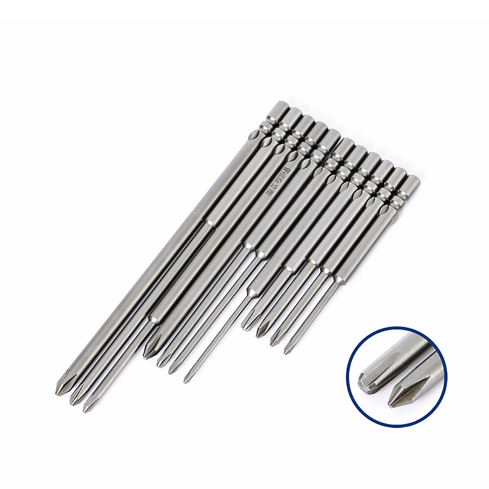 6mm Round Shank Magnetic Screwdriver Bit Phillips PH00 PH0 PH1 PH2 Long 50-150mm