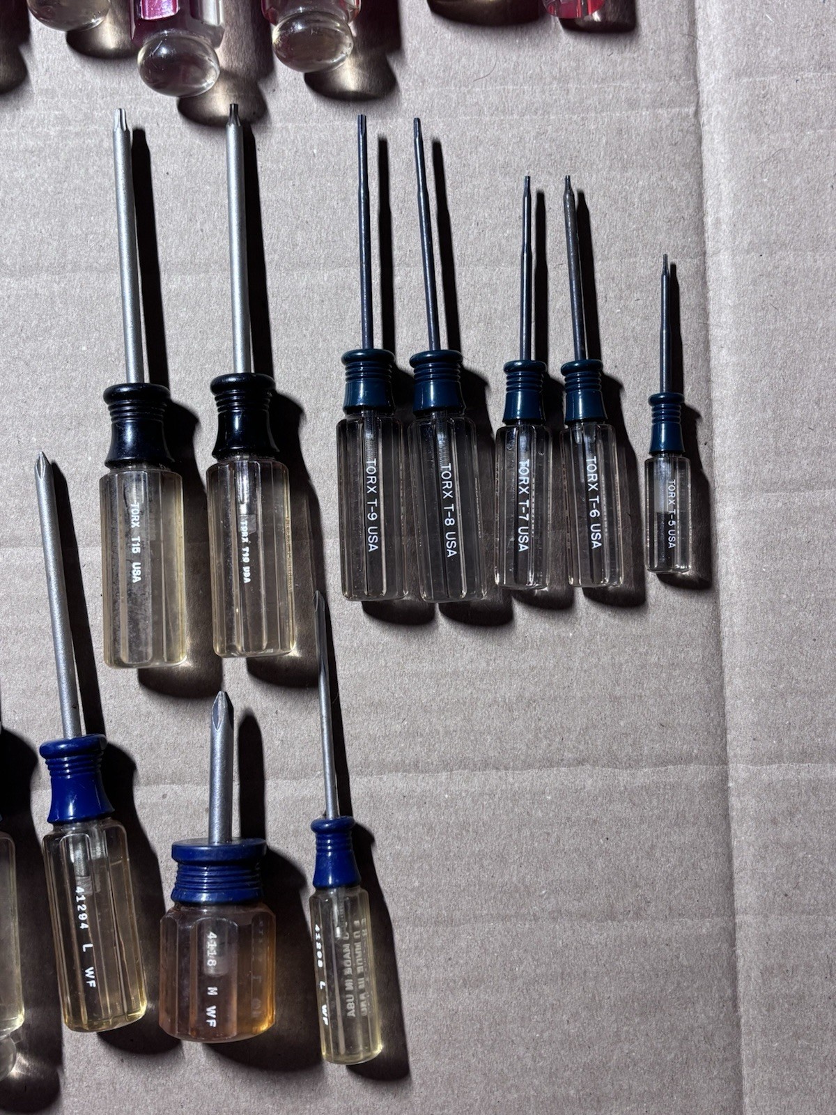 Vintage Craftsman WF USA Screwdriver Set Lot (27 Pc) Flathead Phillips Torx Blue