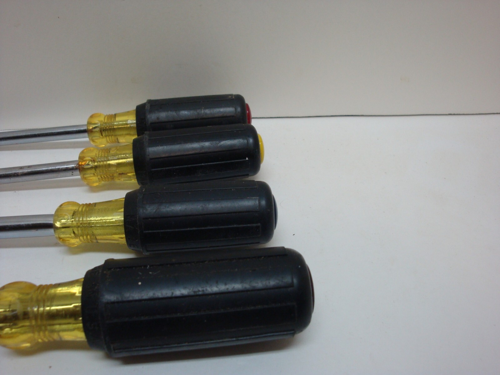 4 Klein Tools 630 Nut Drivers 1/4, 5/16, 3/8, 7/16 SAE 6 Point Made In USA
