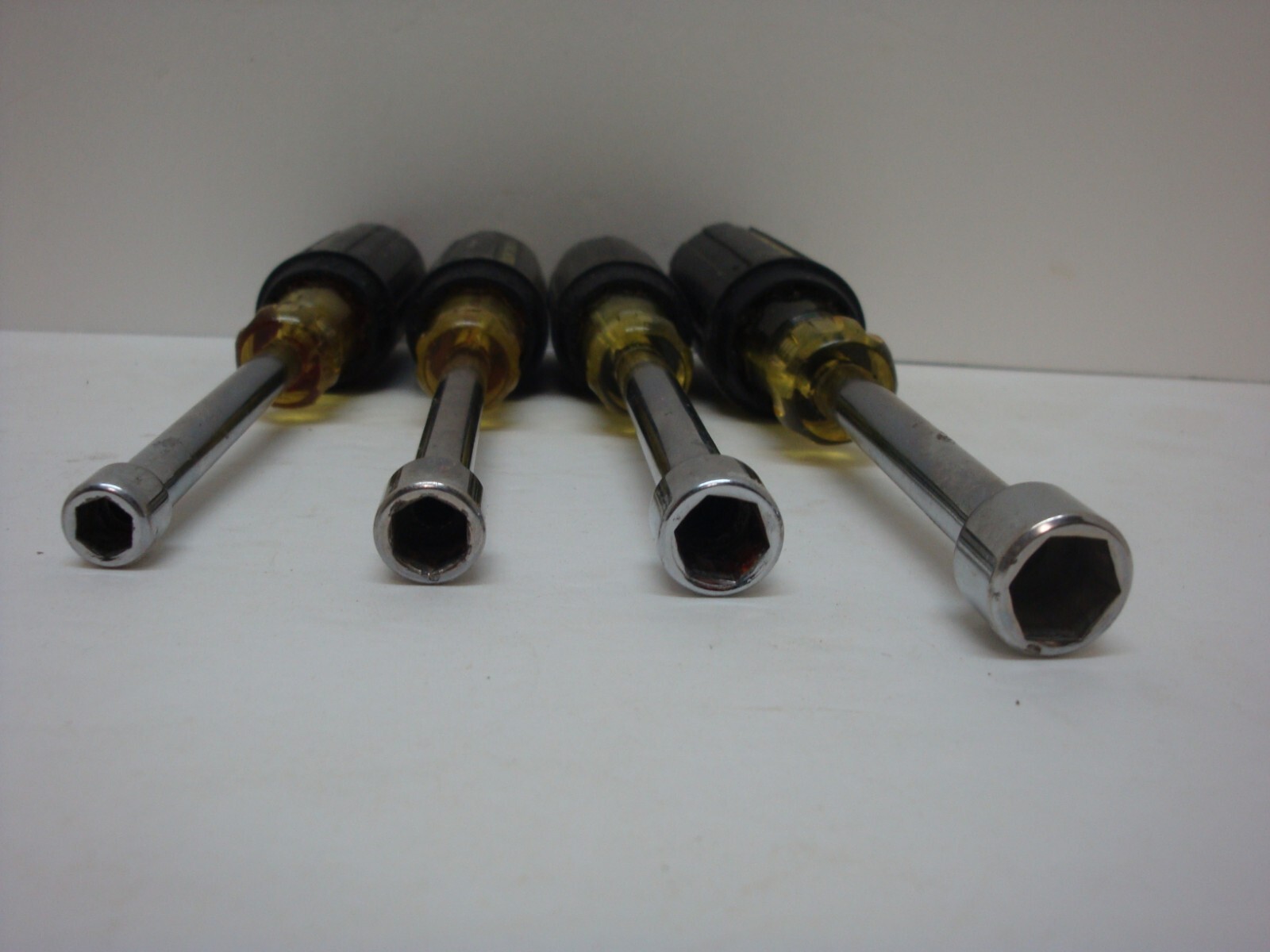 4 Klein Tools 630 Nut Drivers 1/4, 5/16, 3/8, 7/16 SAE 6 Point Made In USA
