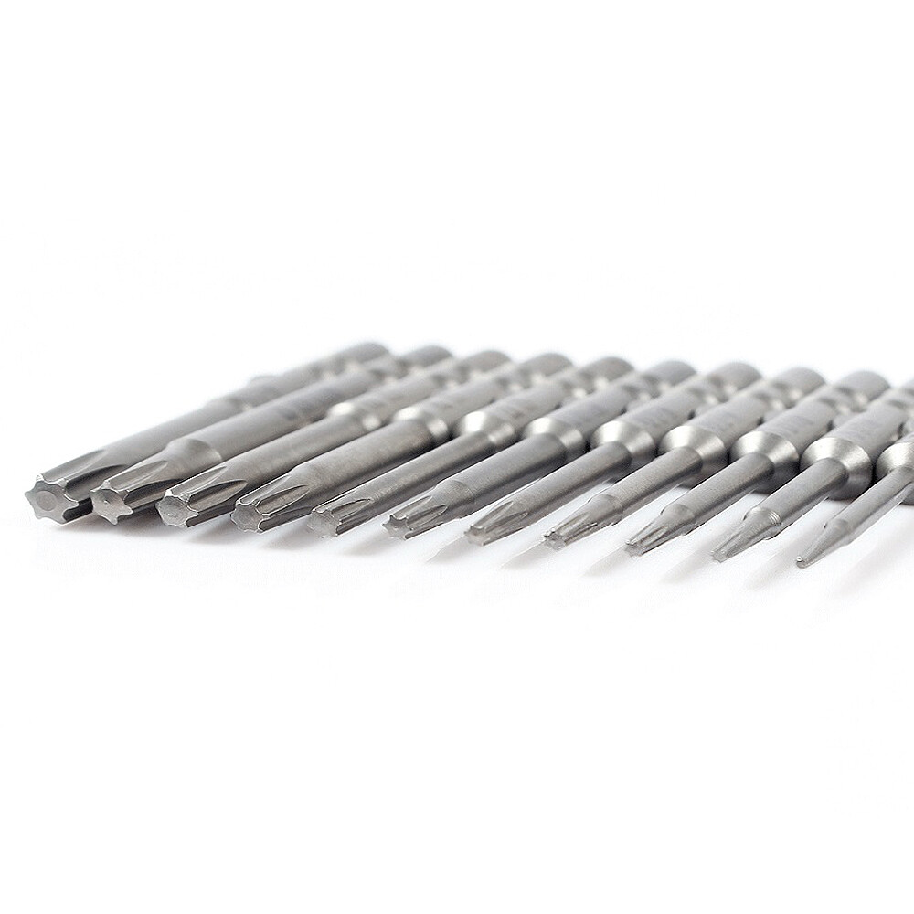 Solid Torx Spanner T1-T15 Round Shank 4mm Magnetic Torx Screwdriver Bits S2 Bit