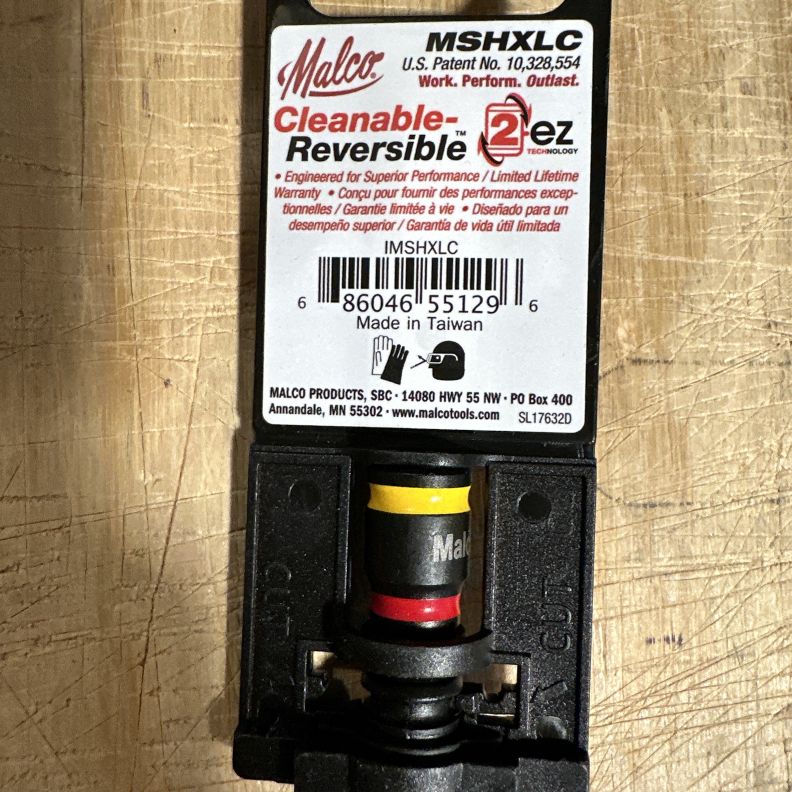 Malco Cleanable Reversible Magnetic Hex Extension Bit MSHXLC 6 in Steel (312)