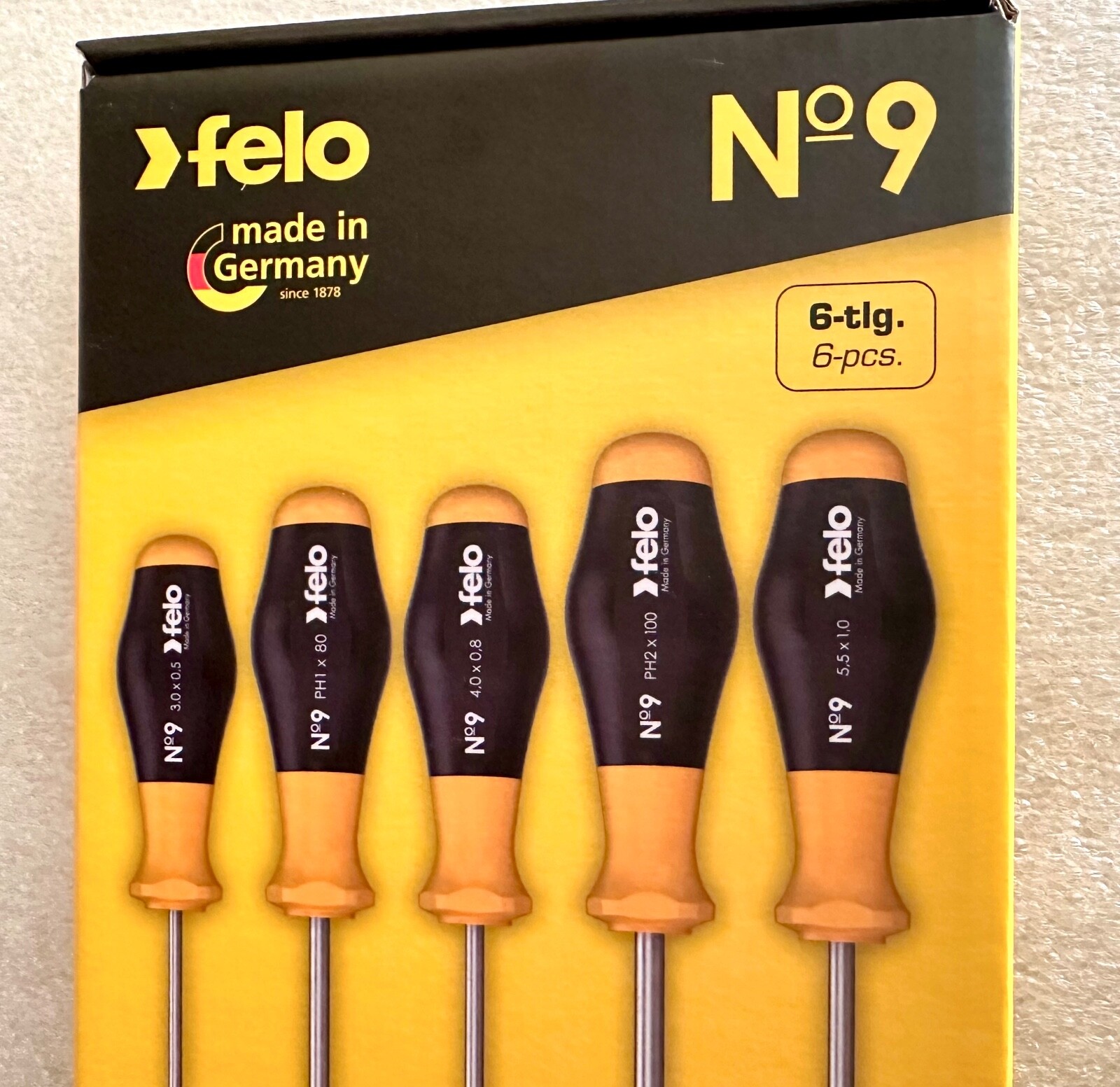 Felo® 6 Piece Slotted & Phillips Screwdriver Set W/ Olfa Cutter – Germany