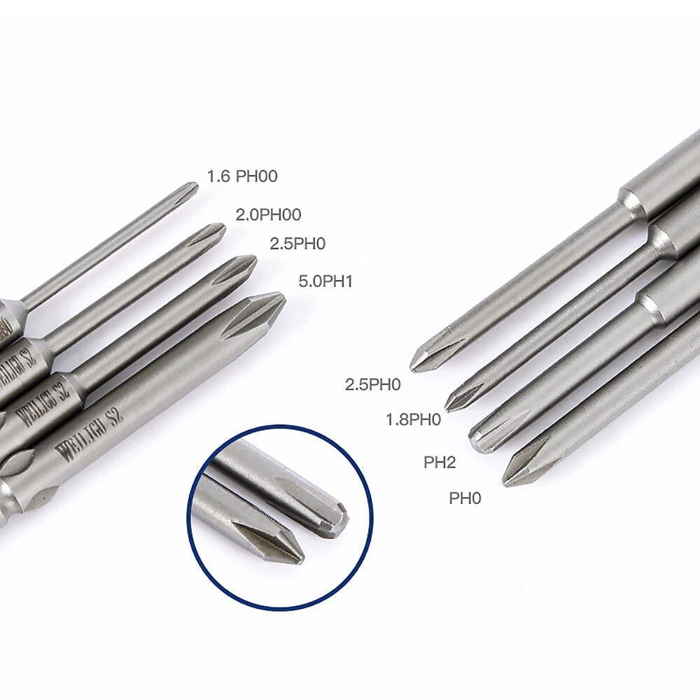 6mm Round Shank Magnetic Screwdriver Bit Phillips PH00 PH0 PH1 PH2 Long 50-150mm