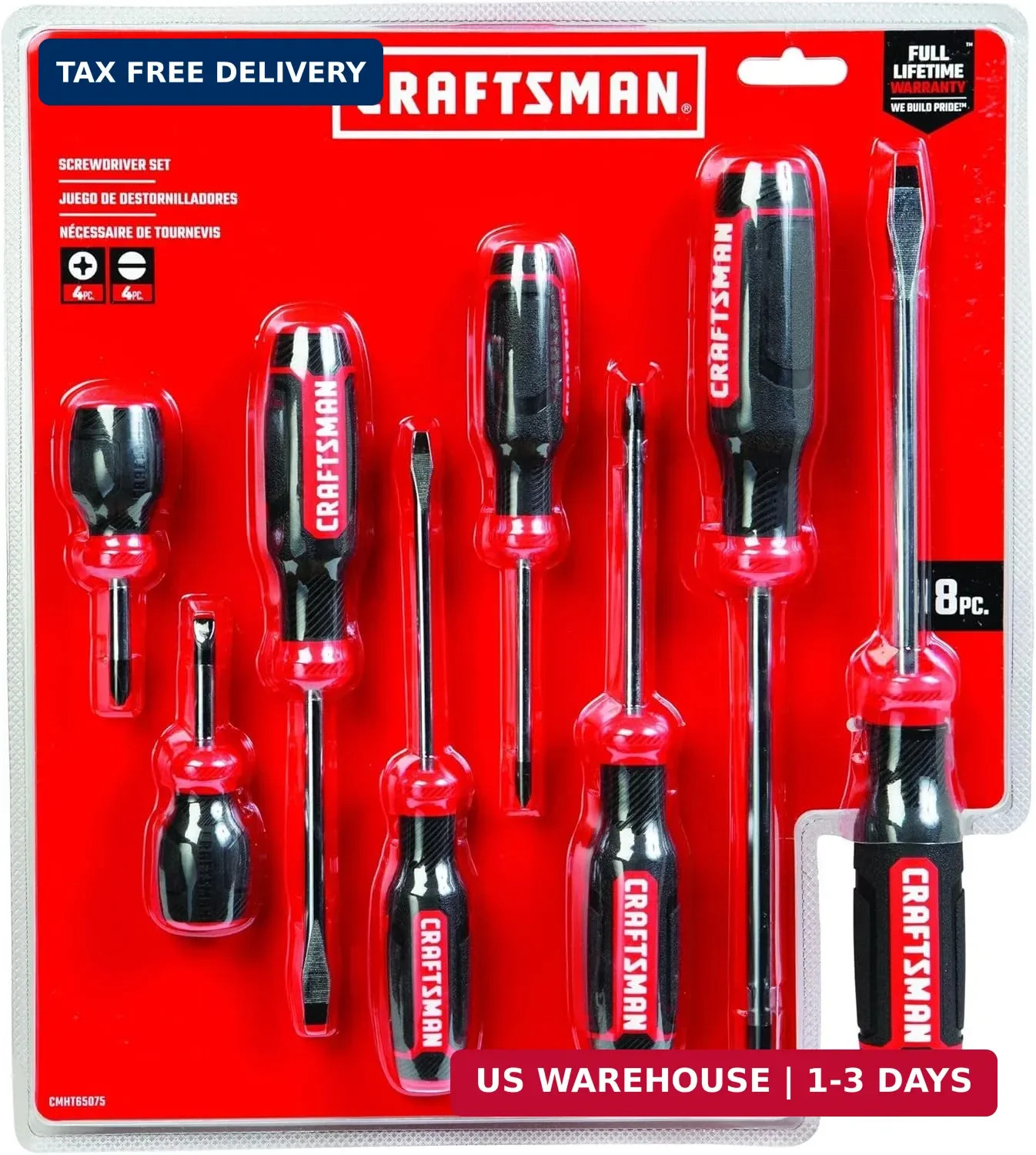 CRAFTSMAN Screwdriver Set, Bi-Material, 8 Piece Set (CMHT65075N)