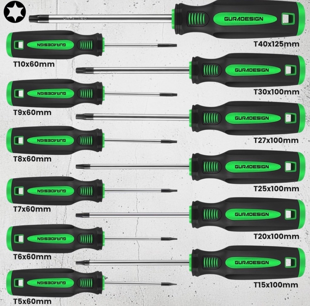 13 Pieces Magnetic Torx Screwdriver Set ，T5 -T40 Star Screwdrivers