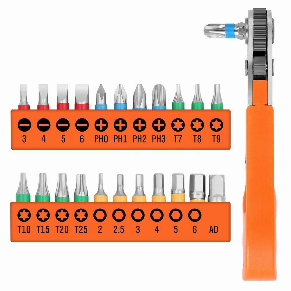23 in 1 Precision Screwdriver Set Phillips Slotted Torx Star Hex Bits Ratchet