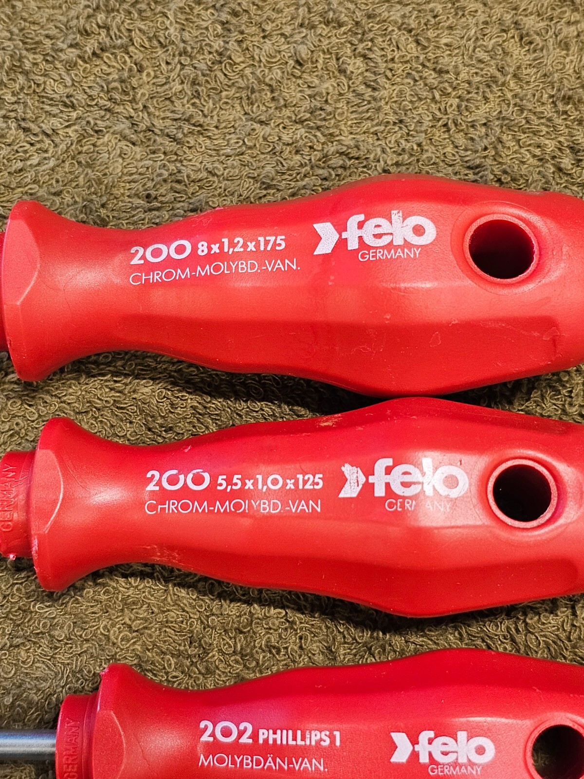 4 Felo Screwdriver Set Slotted Phillips Flat Head 200 202 Germany