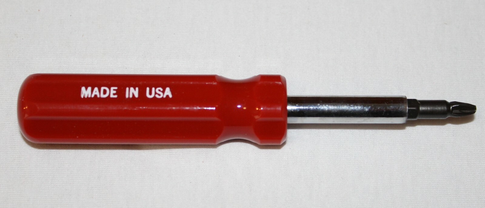 Vintage AT&G CO Made In USA Red 4 In 1 Phillips & Flathead Screwdriver ~ NOS US9