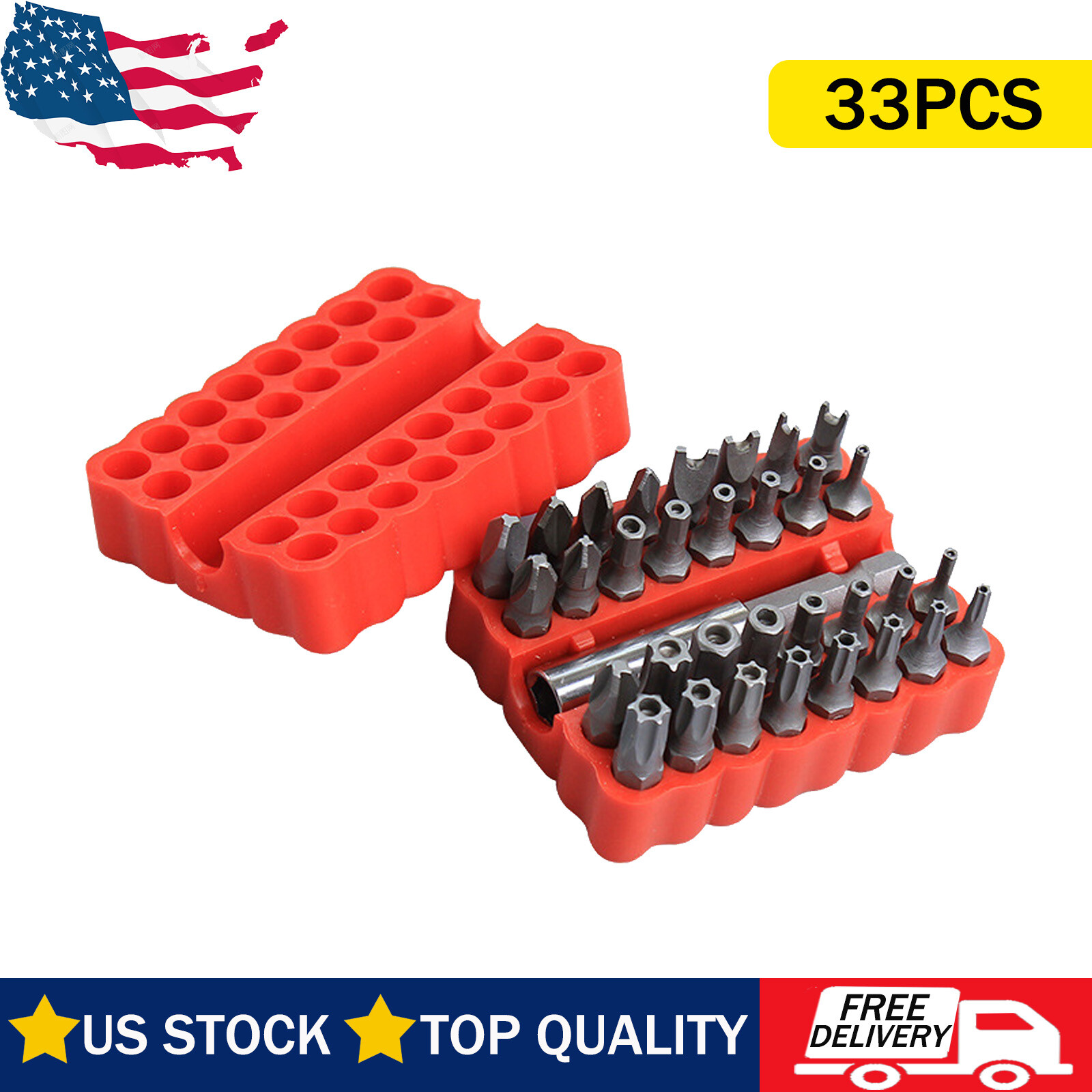 ⭐33PCS Screwdriver Bit Set Hex Head Drill Bit Set with 1/4″ Extension Bit Holder