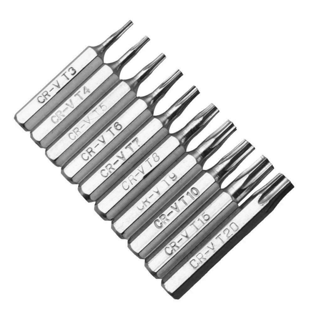 10x 28mm Magnetic CR-V Screwdriver Bit Set Hex Torx Head Electrician Repair Tool