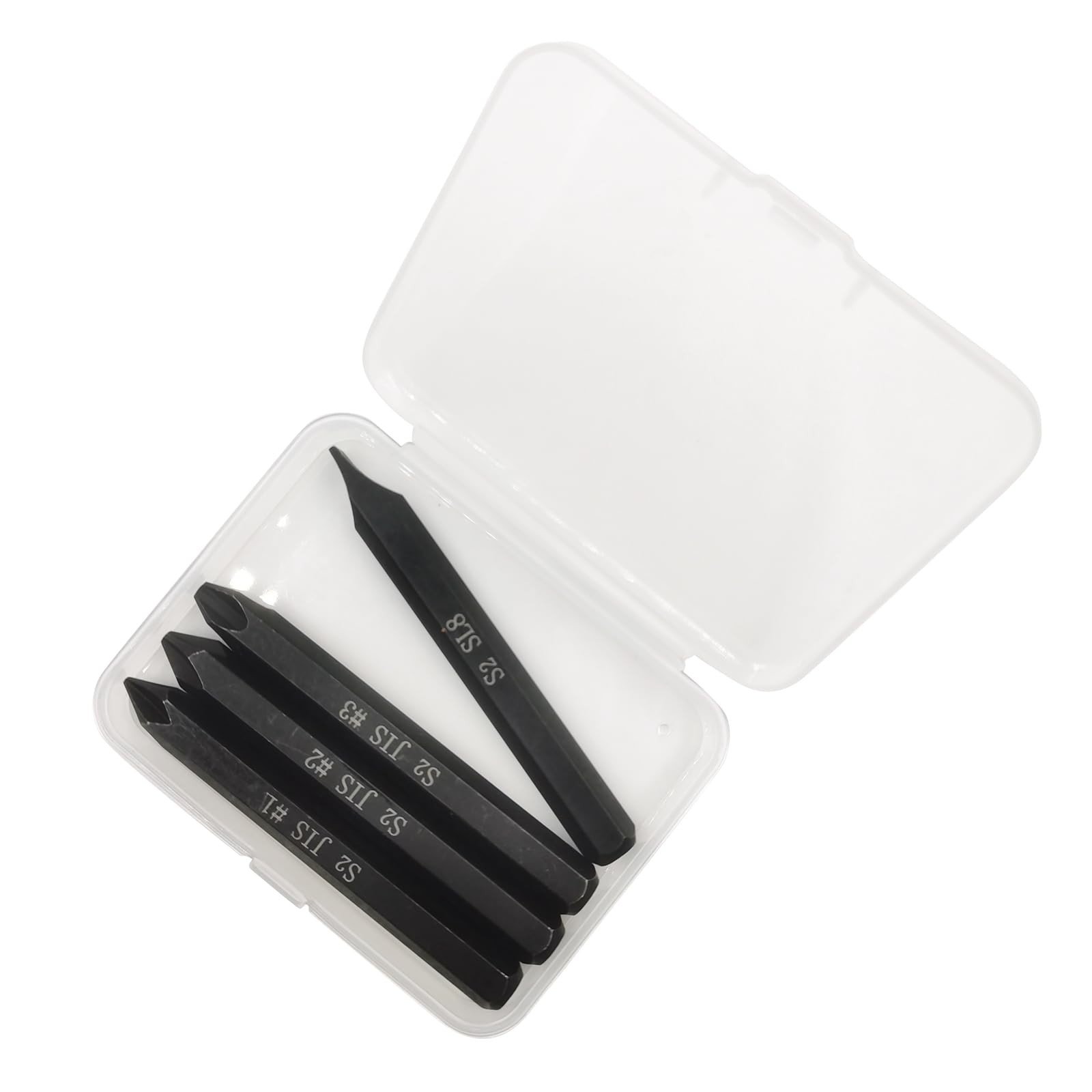 JIS B4633 Impact Screwdriver Bits For Driver, #1+#2+#3+SL8, Black