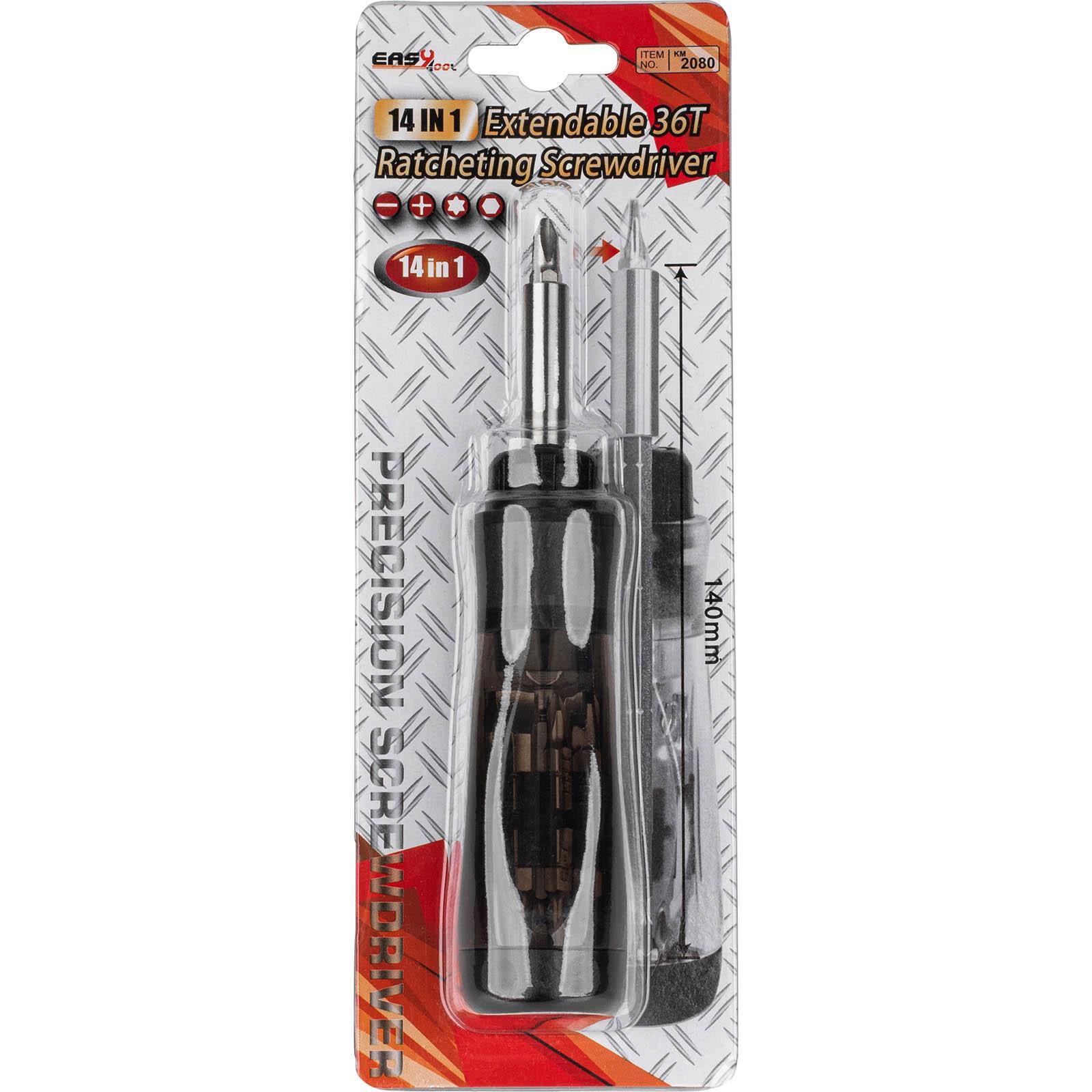 14 in 1 Extendable 36T Ratcheting Multi-Bit Screwdriver 13 Bits