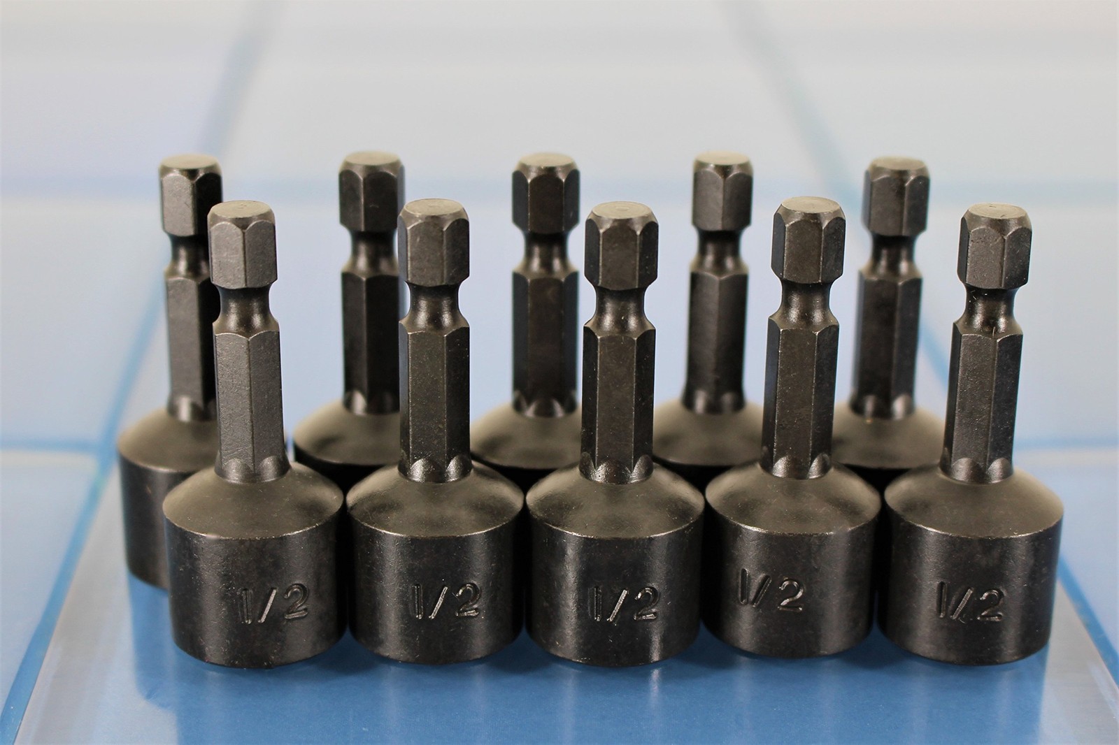 TEMO 10 pc Impact Ready Nut Driver 1/2 Inch Magnetic 1/2″ (13mm), Grey