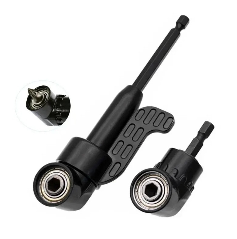 1pc 105° Right Angle Drill Bit Extension 1/4 Hex Magnetic Screwdriver Tool – NEW