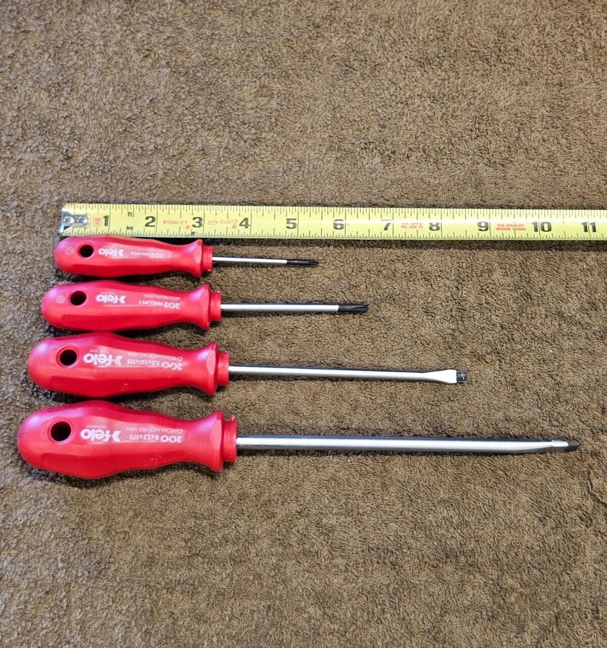 4 Felo Screwdriver Set Slotted Phillips Flat Head 200 202 Germany