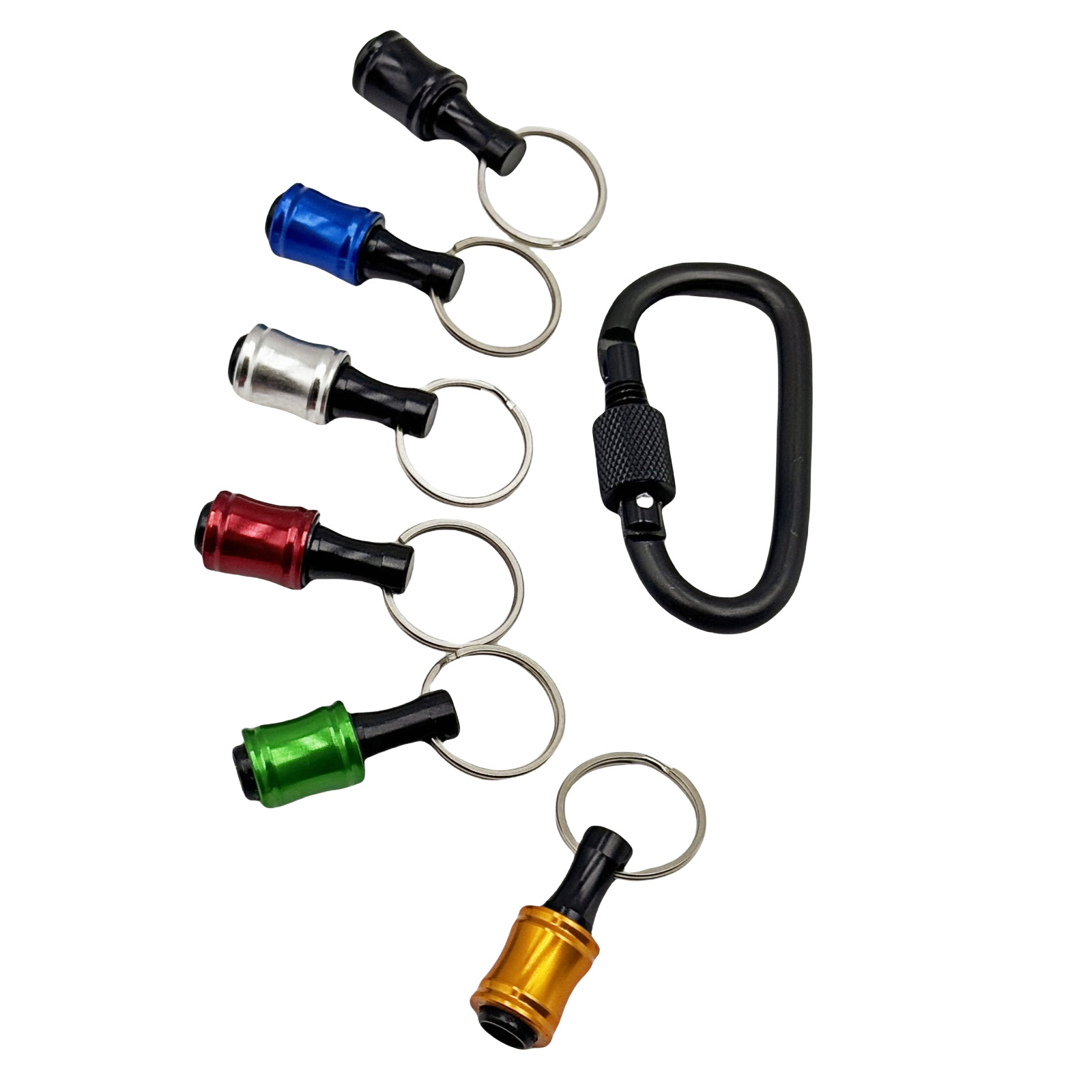 1/4″ Hex Shank Quick Release Keychain Screwdriver Drill Bit Holder carry aroundA