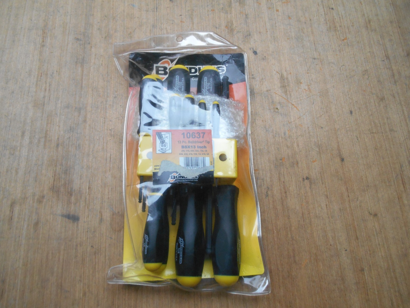 Bondhus 13pc Ball End Hex Screwdriver Set SAE Standard Inch .050 – 3/8 USA 10637