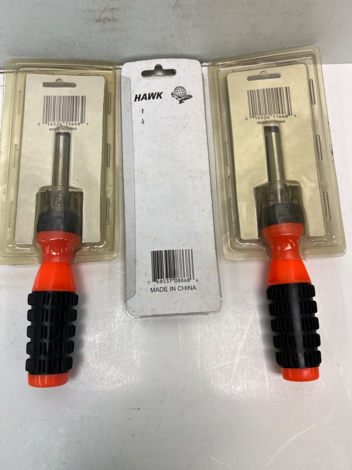2 champion 6 in 1 screwdriver with cushion grip & 1 hawk magnet 8lb pick up tool