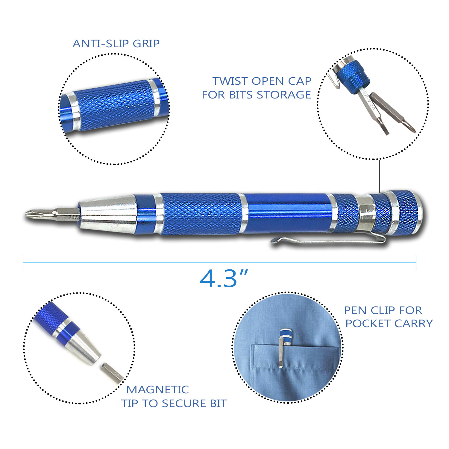 Multipurpose 30-in-1 Precision Pocket Screwdriver Set With Aluminum Pen Tool Kit