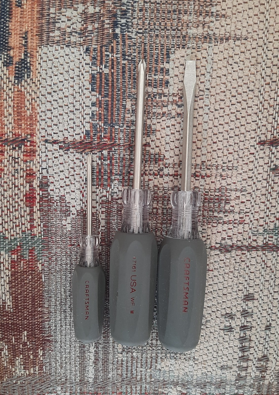 Craftsman 3 Piece Cushion Grip Screwdrivers Phillips And Slotted Made In USA